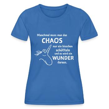 lustiger Spruch witzige Sprüche Chaos schütteln 2 - Frauen Funktions-T-Shirt - Königsblau - Vorne - AI Model Female 172 light (172cm)