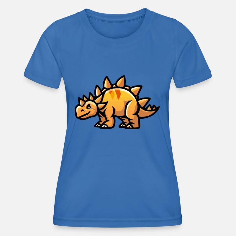 Dinosaur Stegosaurus Comic - Women's Functional T-Shirt - royal blue