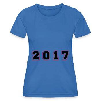 2017 Jahr Zahl - Frauen Funktions-T-Shirt - Königsblau - Vorne - AI Model Female 172 light (172cm)