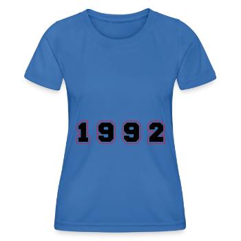 1992 Year Number - Women's Functional T-Shirt - royal blue - Front - AI Model Female 172 light (172cm)