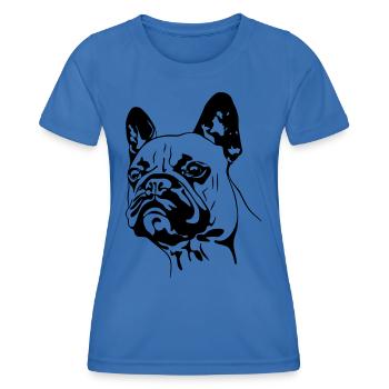 Tête de Bouledogue Français - T-shirt sport Femme - bleu roi - Devant - AI Model Female 172 light (172cm)