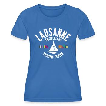 Lausanne Switzerland yacht center - T-shirt sport Femme - bleu roi - Devant - AI Model Female 172 light (172cm)