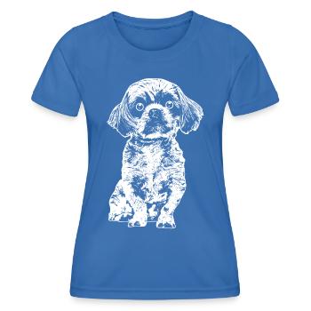 Chillender kleiner Hund mit große Kulleraugen. - Frauen Funktions-T-Shirt - Königsblau - Vorne - AI Model Female 172 light (172cm)