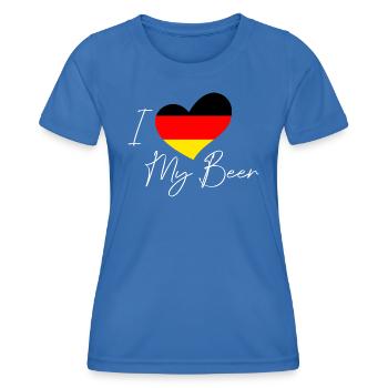I LOVE My Beer Deutschland Ver. - Frauen Funktions-T-Shirt - Königsblau - Vorne - AI Model Female 172 light (172cm)