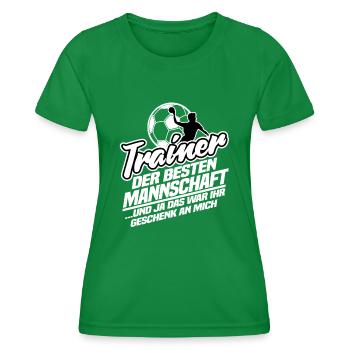 Trainer Handball Geschenk Coach Handballtrainer - Frauen Funktions-T-Shirt - Kelly Green - Vorne - AI Model Female 172 dark (172cm)