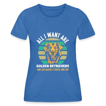 Golden Retriever - Frauen Funktions-T-Shirt - Königsblau - Vorne - AI Model Female 172 light (172cm)