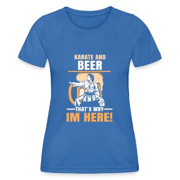 Karate and Beer - That´s why im here! - Frauen Funktions-T-Shirt - Königsblau - Vorne - AI Model Female 172 light (172cm)