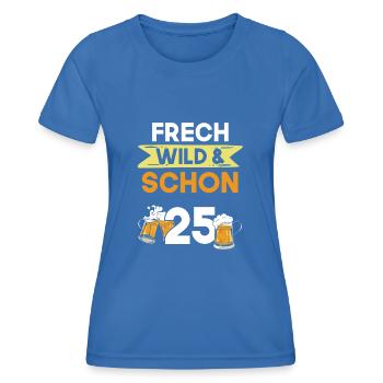 Geschenk 25 Jahre Geburtstag Bier Biertrinker - Frauen Funktions-T-Shirt - Königsblau - Vorne - AI Model Female 172 light (172cm)