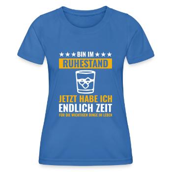 Rentner Rente Rentenbeginn Whiskeytrinker Whiskey - Frauen Funktions-T-Shirt - Königsblau - Vorne - AI Model Female 172 light (172cm)