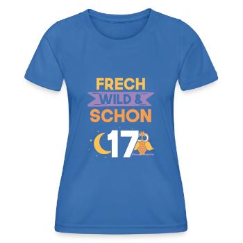 17 Jahre Geburtstag Eule - Frauen Funktions-T-Shirt - Königsblau - Vorne - AI Model Female 172 light (172cm)