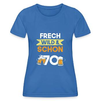 Geschenk 70 Jahre Geburtstag Bier Biertrinker - Frauen Funktions-T-Shirt - Königsblau - Vorne - AI Model Female 172 light (172cm)
