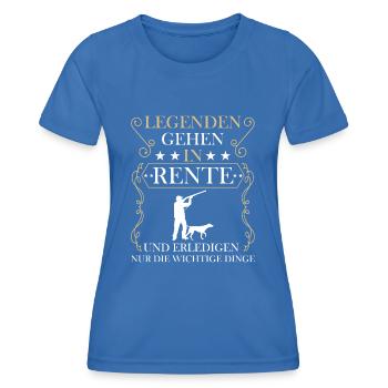 Rentner Rente Rentenbeginn jagen Jäger - Frauen Funktions-T-Shirt - Königsblau - Vorne - AI Model Female 172 light (172cm)