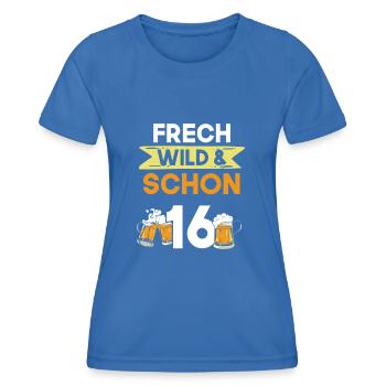 16 Jahre Geburtstag Bier Biertrinker - Frauen Funktions-T-Shirt - Königsblau - Vorne - AI Model Female 172 light (172cm)