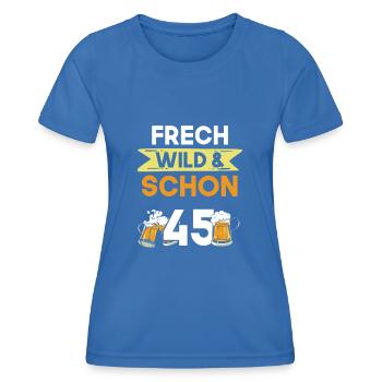 Geschenk 45 Jahre Geburtstag Bier Biertrinker - Frauen Funktions-T-Shirt - Königsblau - Vorne - AI Model Female 172 light (172cm)