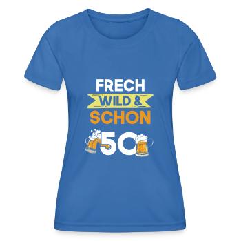 Geschenk 50 Jahre Geburtstag Bier Biertrinker - Frauen Funktions-T-Shirt - Königsblau - Vorne - AI Model Female 172 light (172cm)