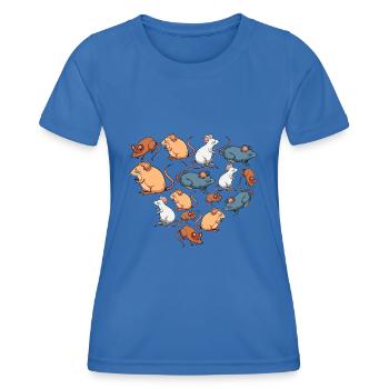Herz Mäuse Maus - Frauen Funktions-T-Shirt - Königsblau - Vorne - AI Model Female 172 light (172cm)