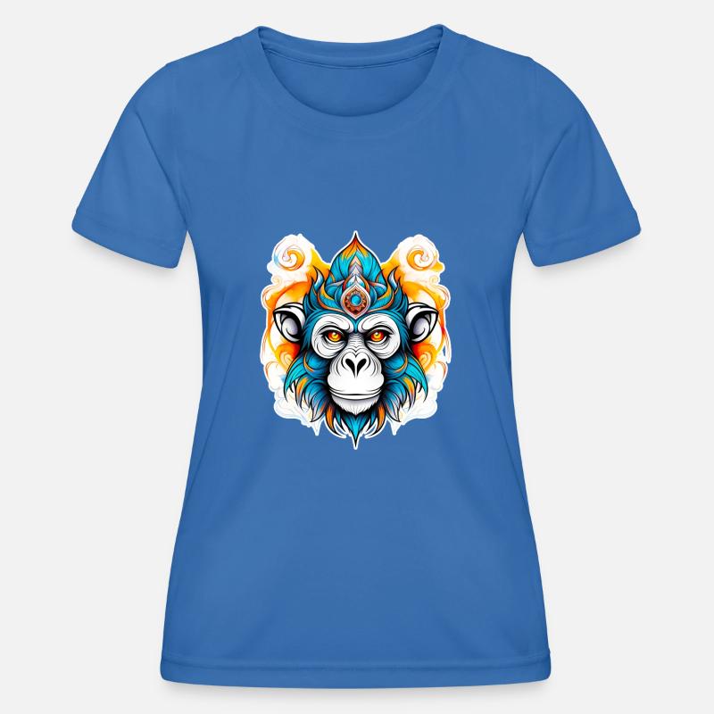 Monkey Stencil - Women's Functional T-Shirt - royal blue