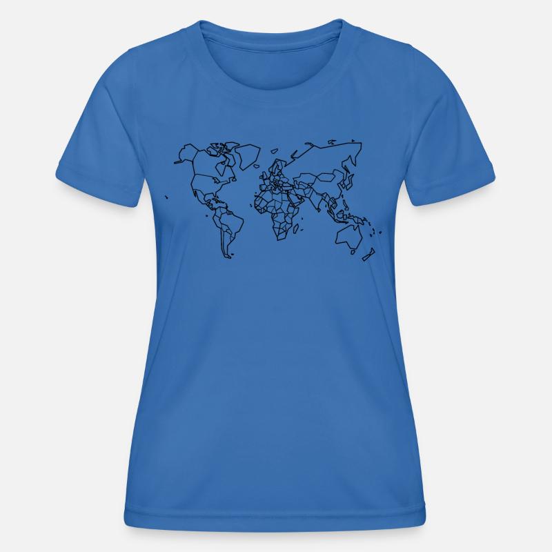 World map - Women's Functional T-Shirt - royal blue