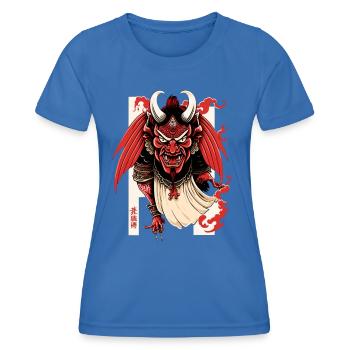 Schutzgott Tengu Yokai Shinto Gott Fabelwesen - Frauen Funktions-T-Shirt - Königsblau - Vorne - AI Model Female 172 light (172cm)