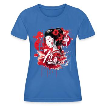 Colorful Traditional Japanese Geisha - Women's Functional T-Shirt - royal blue - Front - AI Model Female 172 light (172cm)