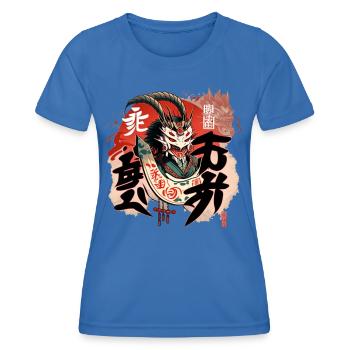 Yokai Drache Kuchisake Onna Drachen Kreatur - Frauen Funktions-T-Shirt - Königsblau - Vorne - AI Model Female 172 light (172cm)