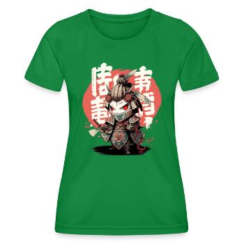 Roboterkreatur Fabelwesen Kuchisake Onna Yokai - Frauen Funktions-T-Shirt - Kelly Green - Vorne - AI Model Female 172 dark (172cm)