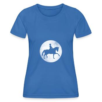 Tunierpferd mit Reiterin - Frauen Funktions-T-Shirt - Königsblau - Vorne - AI Model Female 172 light (172cm)
