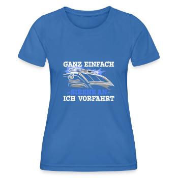 Rettungsdienst Sirene AN Vorfahrt Blaulicht - Frauen Funktions-T-Shirt - Königsblau - Vorne - AI Model Female 172 light (172cm)