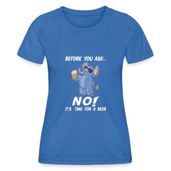 Before You Ask... NO! Durstiger blauer Elefephant - Frauen Funktions-T-Shirt - Königsblau - Vorne - AI Model Female 172 light (172cm)
