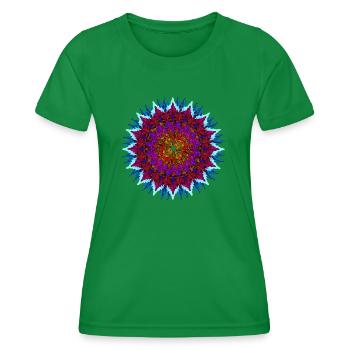 Mandala Rouge-Turquoise - T-shirt sport Femme - vert - Devant - AI Model Female 172 dark (172cm)