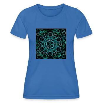 Abstraktes Kreisdesign auf schwarzem Hintergrund - Frauen Funktions-T-Shirt - Königsblau - Vorne - AI Model Female 172 light (172cm)