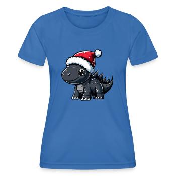 Dinosaur stegosaurus Christmas - Women's Functional T-Shirt - royal blue - Front - AI Model Female 172 light (172cm)
