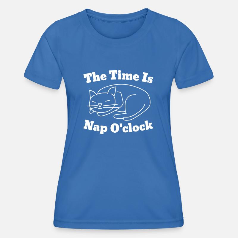The Time is Nap O'clock - Women's Functional T-Shirt - royal blue