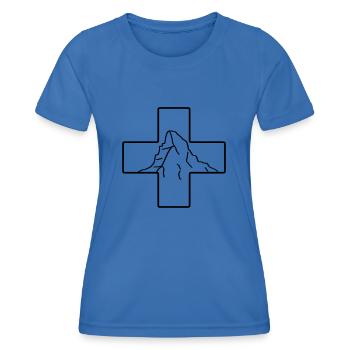 Matterhorn Cross | Switzerland | Outdoor | Sport - Women's Functional T-Shirt - royal blue - Front - AI Model Female 172 light (172cm)