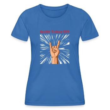 Rockin it since 1974 Heavy Metal Birthday Greeting - Women's Functional T-Shirt - royal blue - Front - AI Model Female 172 light (172cm)