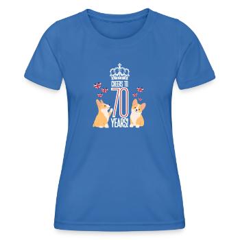 Queen 70th Anniversary of the Throne 2022 70 Years platinum - Women's Functional T-Shirt - royal blue - Front - AI Model Female 172 light (172cm)