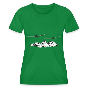 fschlepp Segelflugzeug Segelfliegen Segelflieger - Frauen Funktions-T-Shirt - Kelly Green - Vorne - AI Model Female 172 dark (172cm)
