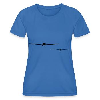 Segelfliegen Segelflieger Fschlepp Motorflugzeug - Frauen Funktions-T-Shirt - Königsblau - Vorne - AI Model Female 172 light (172cm)
