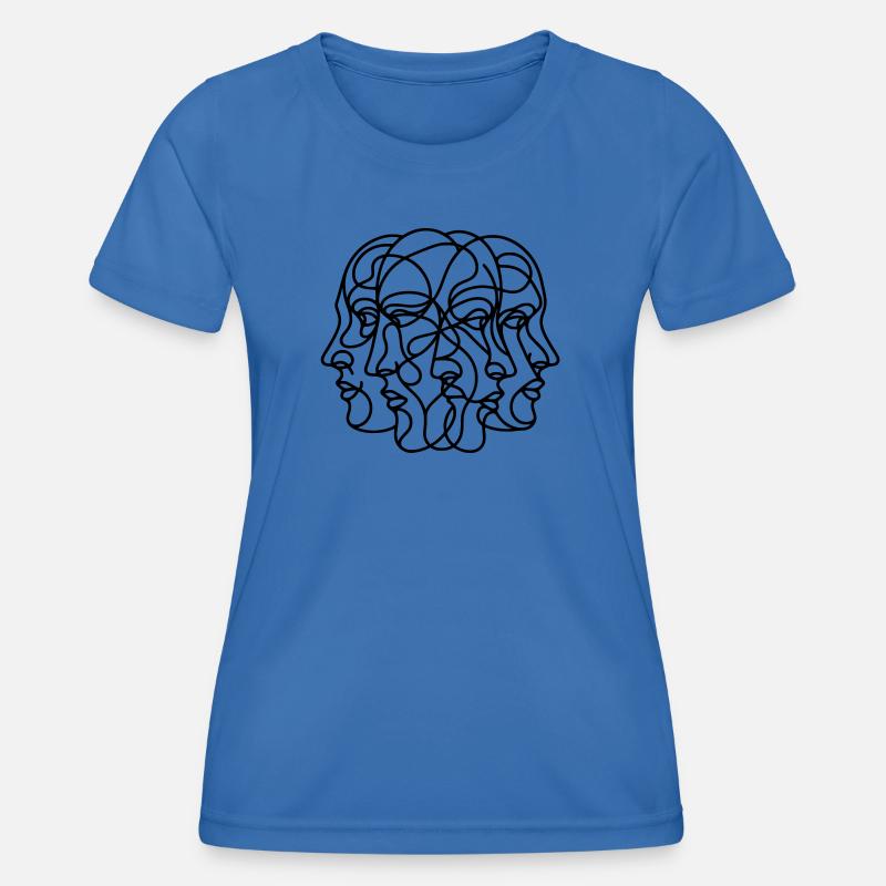 Abstract Faces - Women's Functional T-Shirt - royal blue