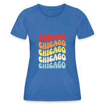 Chicago 70er Jahre Hippie - Frauen Funktions-T-Shirt - Königsblau - Vorne - AI Model Female 172 light (172cm)