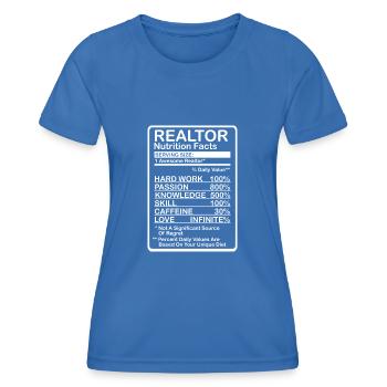 Courtier Informations nutritionnelles - T-shirt sport Femme - bleu roi - Devant - AI Model Female 172 light (172cm)