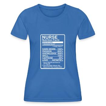 Information nutritionnelle de l’infirmière - T-shirt sport Femme - bleu roi - Devant - AI Model Female 172 light (172cm)