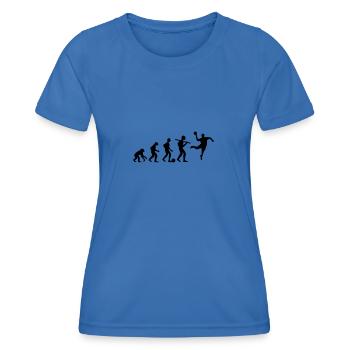 Evolution Handball; Anti-Fußball - Frauen Funktions-T-Shirt - Königsblau - Vorne - AI Model Female 172 light (172cm)