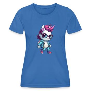 Einhorn - Punk oder Nerd? - Frauen Funktions-T-Shirt - Königsblau - Vorne - AI Model Female 172 light (172cm)