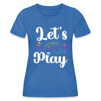 Play Lets Play Gaming PC - Women's Functional T-Shirt - royal blue - Front - AI Model Female 172 light (172cm)
