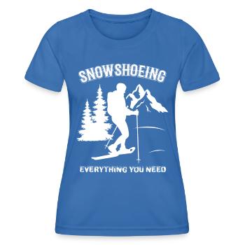 Schneeschuhwandern Schneeschuh wandern - Frauen Funktions-T-Shirt - Königsblau - Vorne - AI Model Female 172 light (172cm)