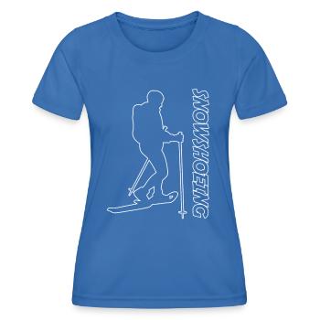 Schneeschuhwandern Schneeschuh wandern - Frauen Funktions-T-Shirt - Königsblau - Vorne - AI Model Female 172 light (172cm)