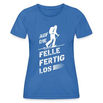 Auf die Felle Skitourengehen Wintersport - Frauen Funktions-T-Shirt - Königsblau - Vorne - AI Model Female 172 light (172cm)