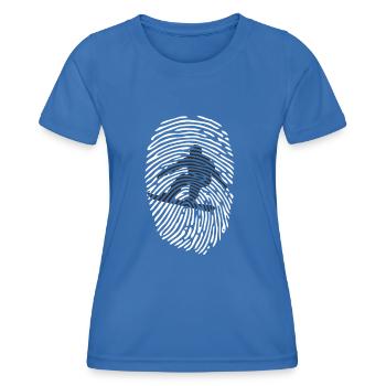 Fingerabdruck snowboarder Wintersport - Frauen Funktions-T-Shirt - Königsblau - Vorne - AI Model Female 172 light (172cm)