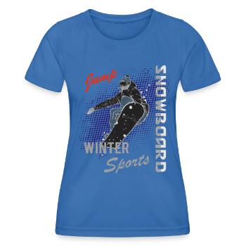 Snowboard Sports d’hiver Snowboarder Hiver - T-shirt sport Femme - bleu roi - Devant - AI Model Female 172 light (172cm)